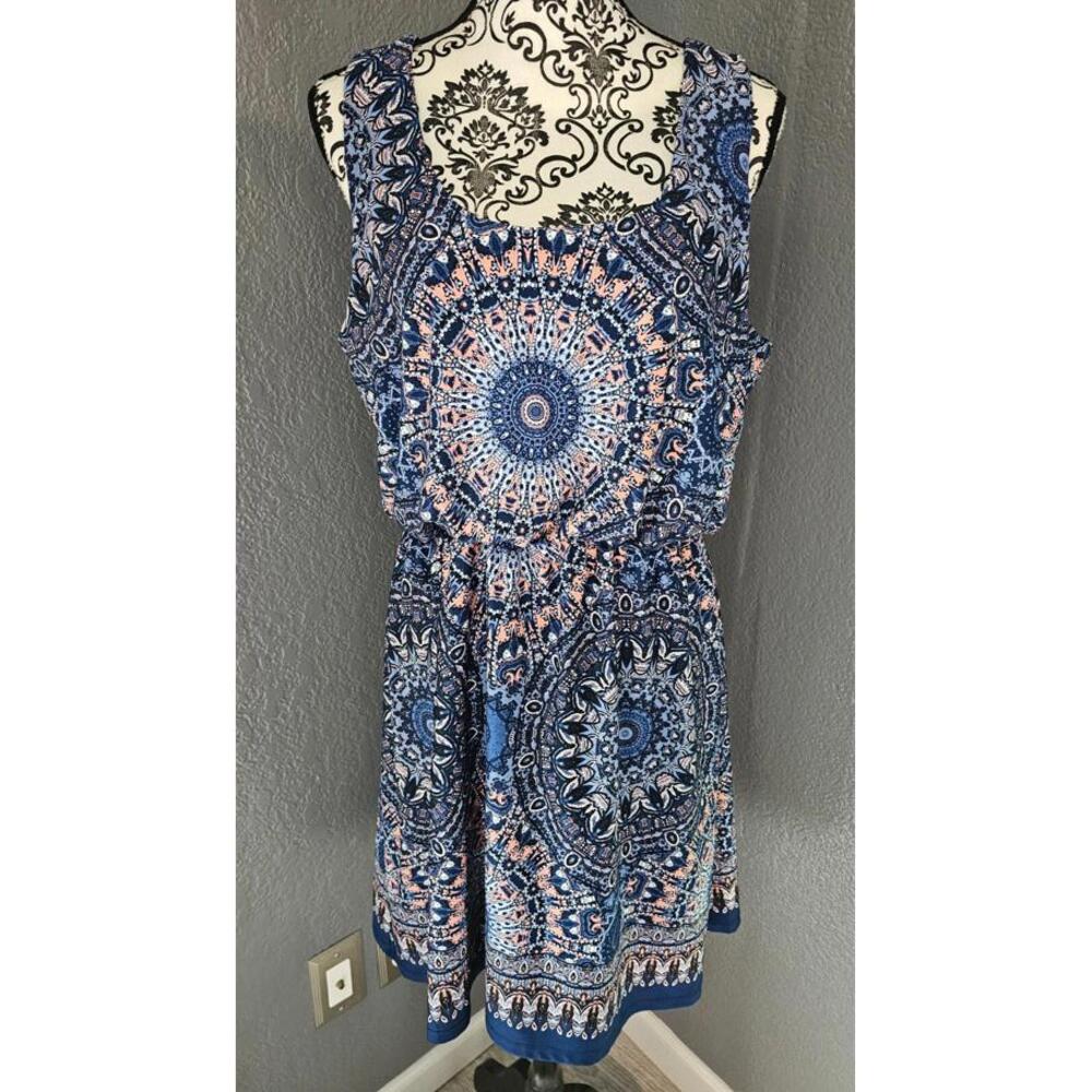 Women's Maurices Sleeveless Colorful Dress Size Large Multicolor Open Back